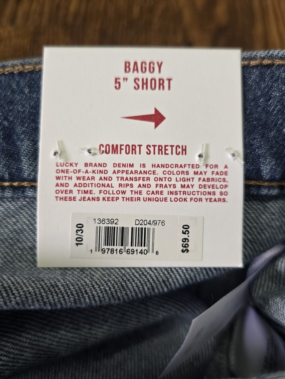 Lucky Brand Blue Denim Baggy 5" Shorts NWT - Picture 3 of 3